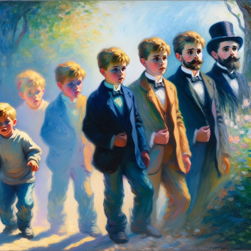 Boy, Transformation, Identity, Fame, Singer in the style of Monet