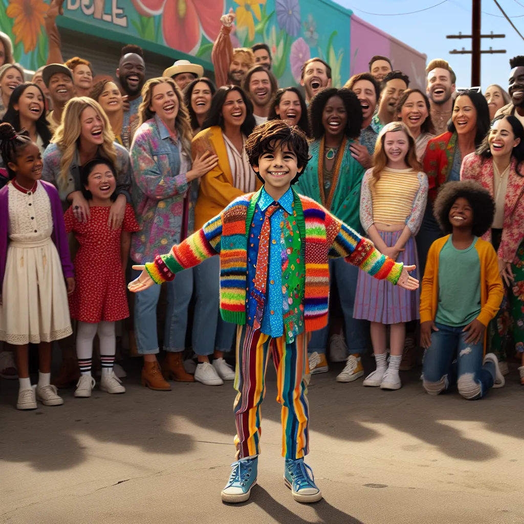 A transformative story of a boy named Ethan embracing self-discovery and confidence through colorful outfits, inspiring joy and acceptance in a diverse community.