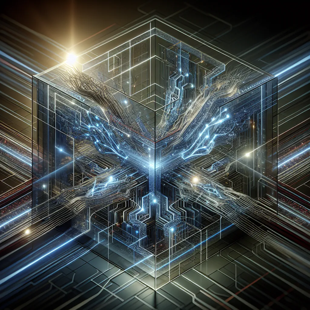 Abstract digital artwork representing technology and restrictions.
