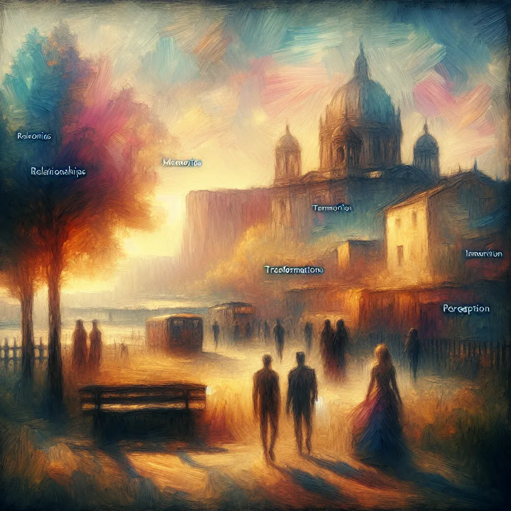 Relationships, Memories, Transformations, Perception, Gender in the style of Monet