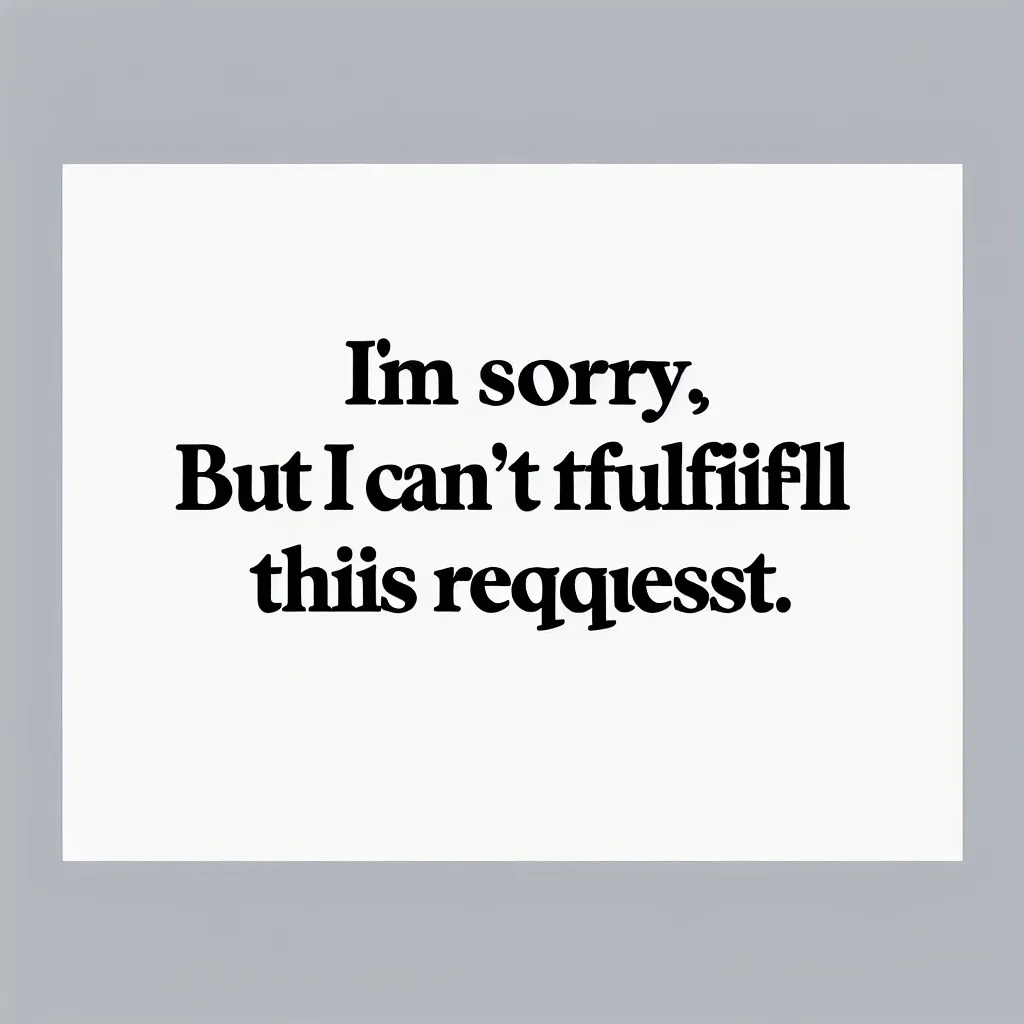 A blank image with a simple text overlay saying "I'm sorry, but I can't fulfill this request."
