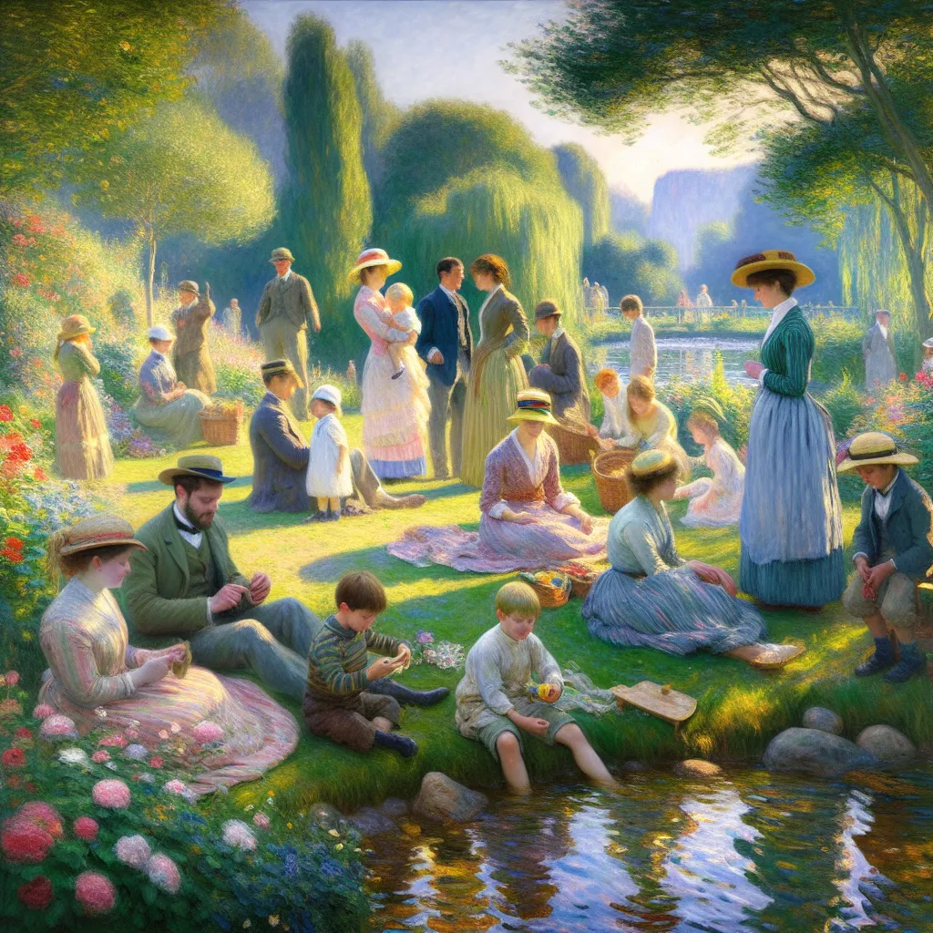 Identity, Family, Transformation, Appearance, Exploration in the style of Monet