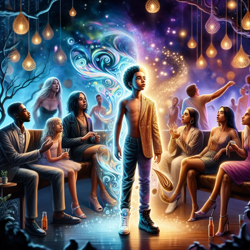 A detailed story told in a numbered list leads a young boy, Noah Carter, on a surreal transformational journey. As dusk settles, Noah's world blurs and he awakens to find himself in his mother's body, navigating unfamiliar sensations and memories. Embracing aspects of his mother's identity, Noah, now Jasmine, experiences a night of freedom at a club. The narrative elegantly weaves family dynamics, personal growth, and identity exploration. Morning brings a return to innocence and familial love, 