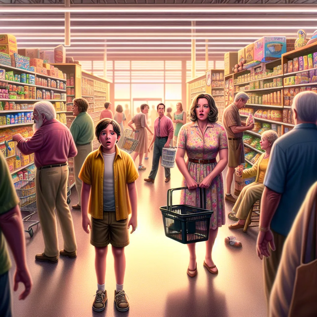 A poignant depiction of a young boy, Owen, experiencing a sudden transformation into an older woman, navigating the unfamiliar world of adulthood with a mix of confusion and heartache, as a seemingly ordinary trip to the grocery store spirals into a life-altering journey of self-discovery and acceptance.