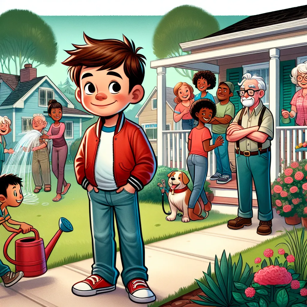 A heartwarming tale of young Timothy's first solo walk through the neighborhood, encountering friendly faces and a grumpy neighbor along the way, ultimately finding courage and support from his loving family.