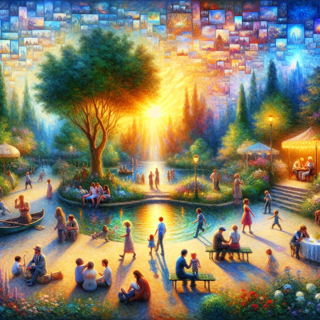 Transformation, Wishes, Memory, Family, Identity in the style of Monet