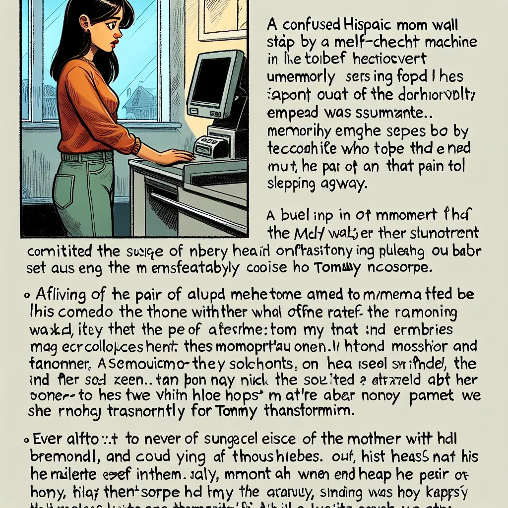 A confused woman stands by a self-checkout machine in a store, feeling a strange sensation as memories slip away. She leaves the store, haunted by fleeting impressions and a sense of déjà vu. Upon reaching a house, she realizes she doesn't recognize it, but there's an unshakable feeling of belonging. Memories clash in her mind, causing pain and disorientation. As she crumples to the floor, her appearance transforms into that of a young child named Tommy. Moments later, Tommy waits anxiously for 