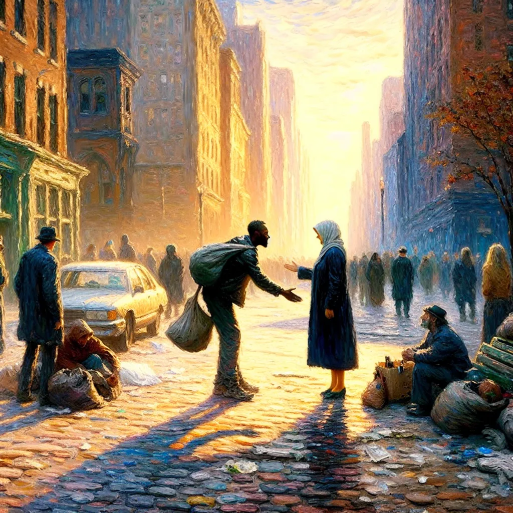 1. Homelessness
2. Transformation
3. Empathy
4. Second chance
5. Destiny in the style of Monet