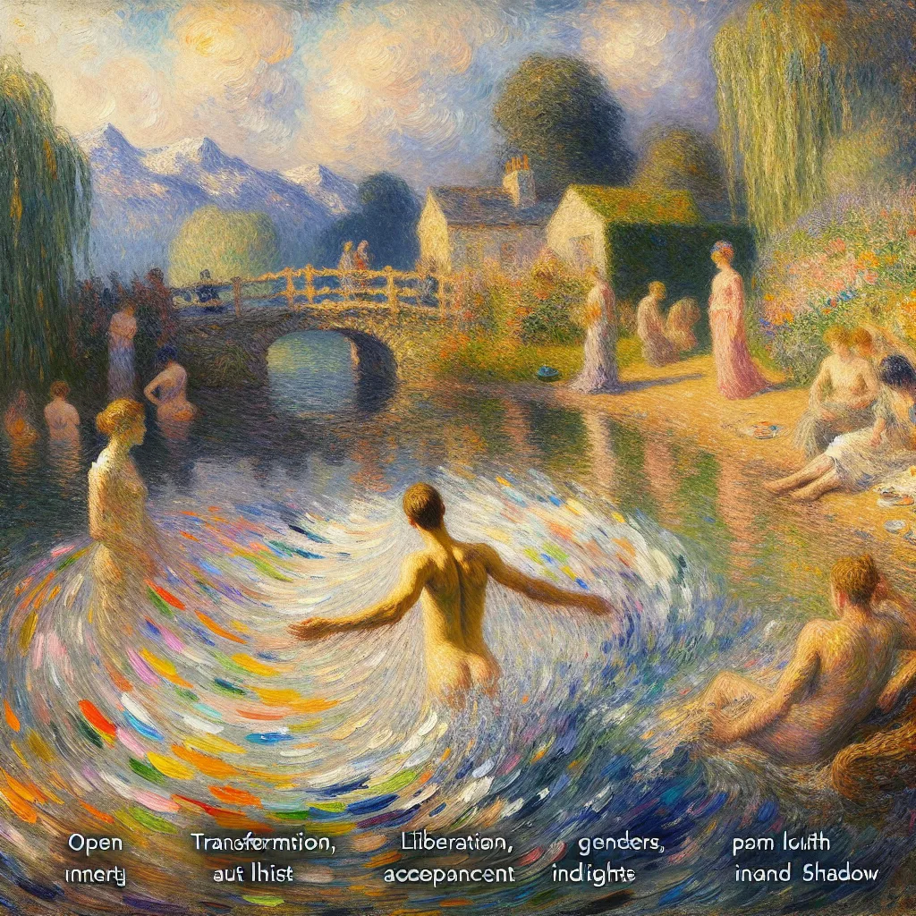 Transformation, Liberation, Gender identity, Acceptance, Dream in the style of Monet