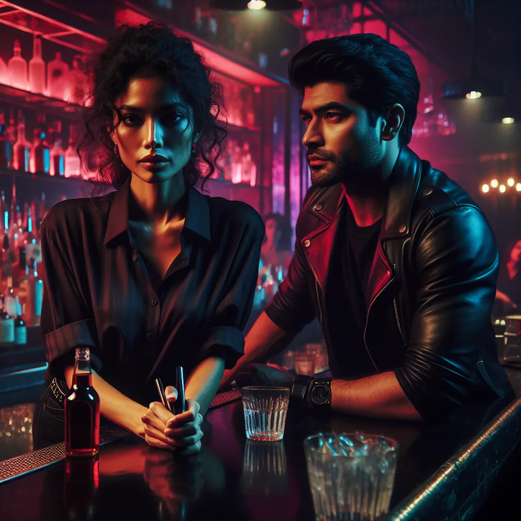 A tense moment at a night club as a bartender connects with a mysterious stranger who hints at key information about her missing sister.