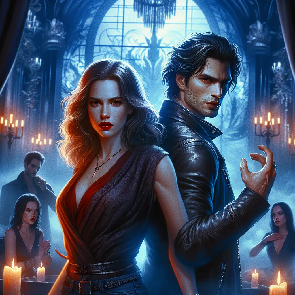 A thrilling tale set in Club Halo unfolds as Cara, the club owner, forms an unexpected bond with Eriya, a vampire seeking solace. As danger looms, Cara offers her blood to protect Eriya, forging a powerful alliance in the shadows of the night.