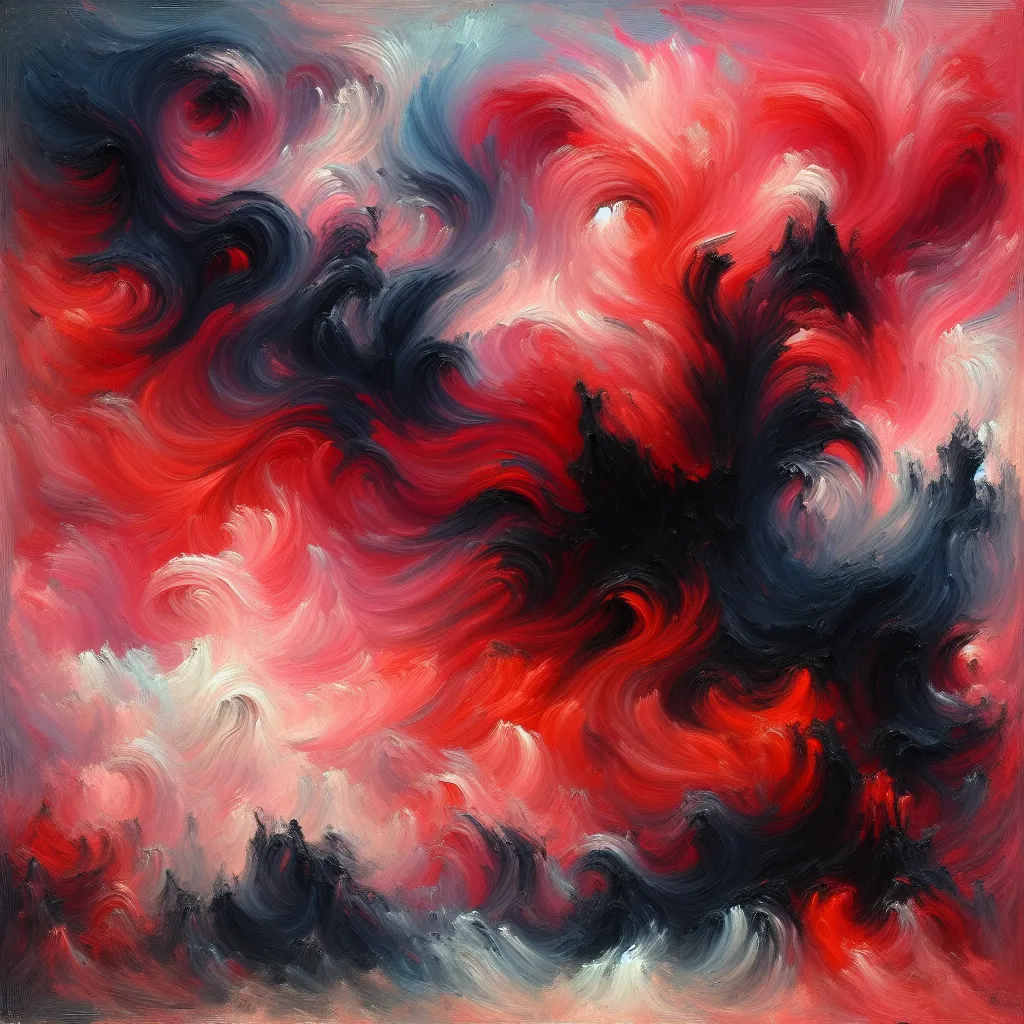 Horror, Torture, Agony, Insanity, Nightmare in the style of Monet