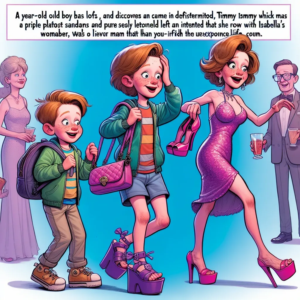 Timmy, a 10-year-old boy, gets lost while walking home alone and stumbles upon a pair of purple platform sandals and a purse. In a series of unexpected events, he transforms into a 57-year-old woman named Isabella. Isabella accepts her new identity and meets a younger man named Jake at a club. They form a connection and embark on a joyful journey together, embracing the opportunities of Isabella's newfound life.