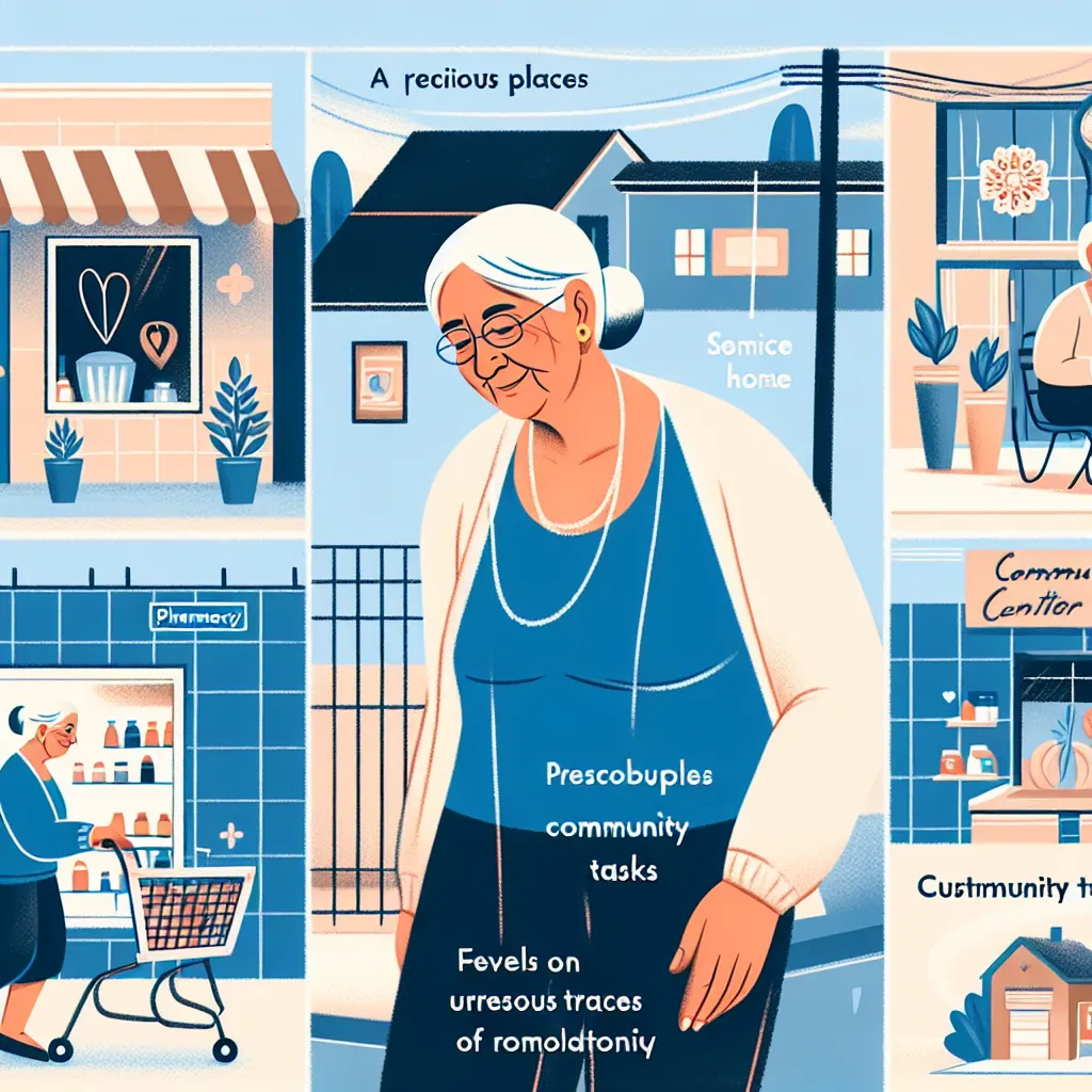 A senior Latina woman named Maria goes about her day in a familiar neighborhood, visiting the grocery store, pharmacy, and community center, reconnecting with her roots and community. She ends the day at home, reflecting on cherished memories and finding solace in routine tasks, feeling a sense of completeness despite unexplained fragments of nostalgia.