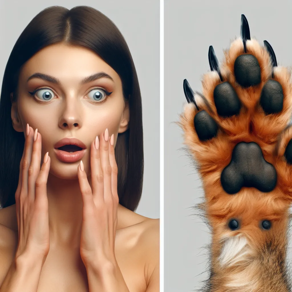 The image accompanying this story is a close-up of a woman's hands, one human and one transformed into a fox paw. The woman's expression is a mix of shock and fascination as she explores her newfound animalistic ability.