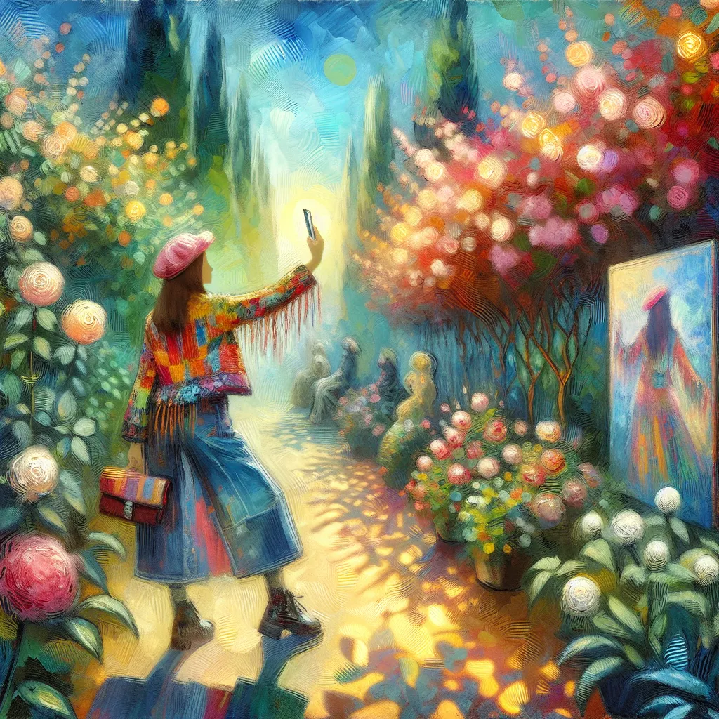 Transformation, Identity, Fashion, Selfie, Bimbo in the style of Monet