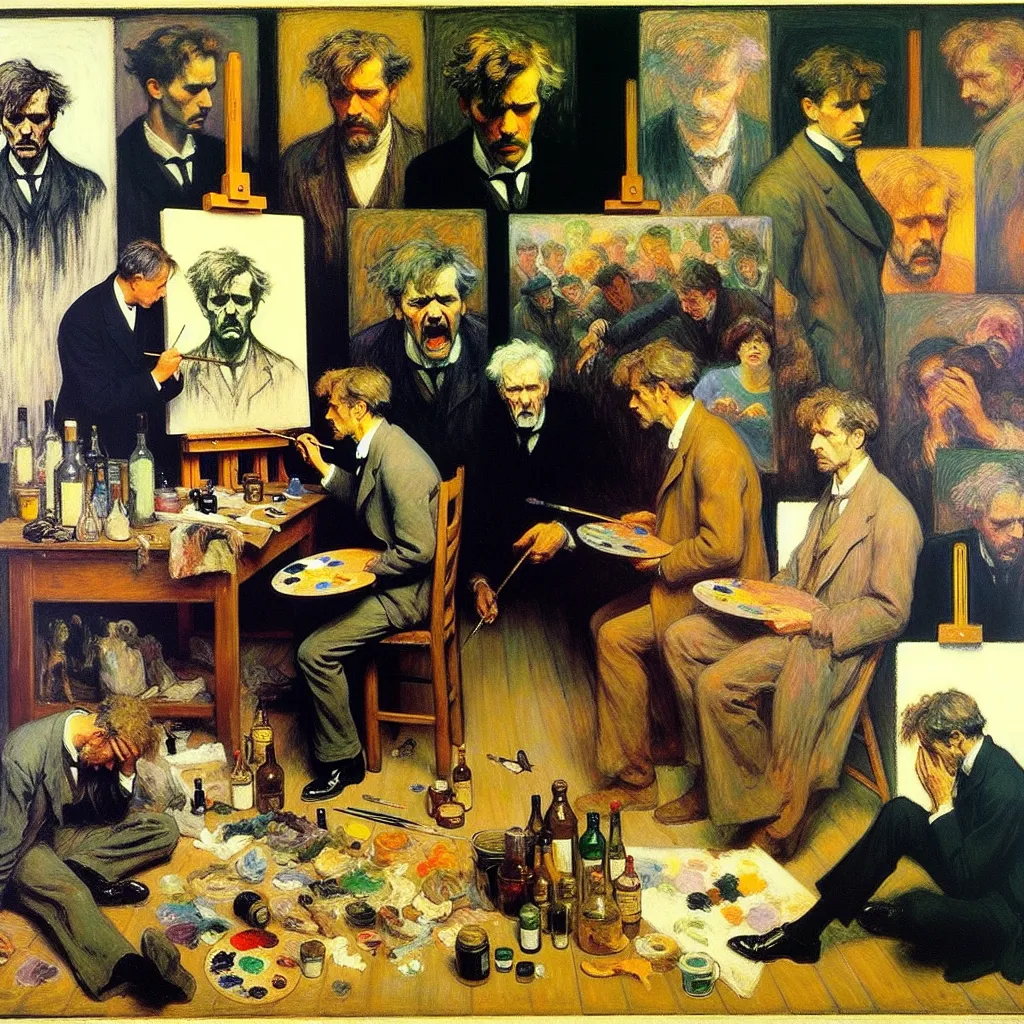 Confusion, Desperation, Transformation, Identity, Adaptation in the style of Monet