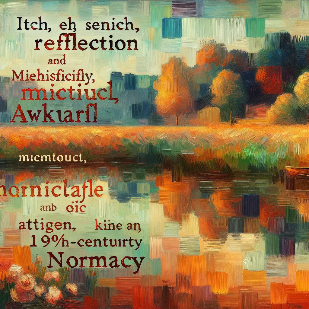 Itch, Reflection, Melodious, Awkward, Normalcy in the style of Monet