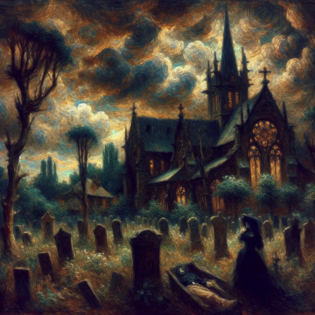 Dark, Macabre, Latex, Dreams, Torment in the style of Monet