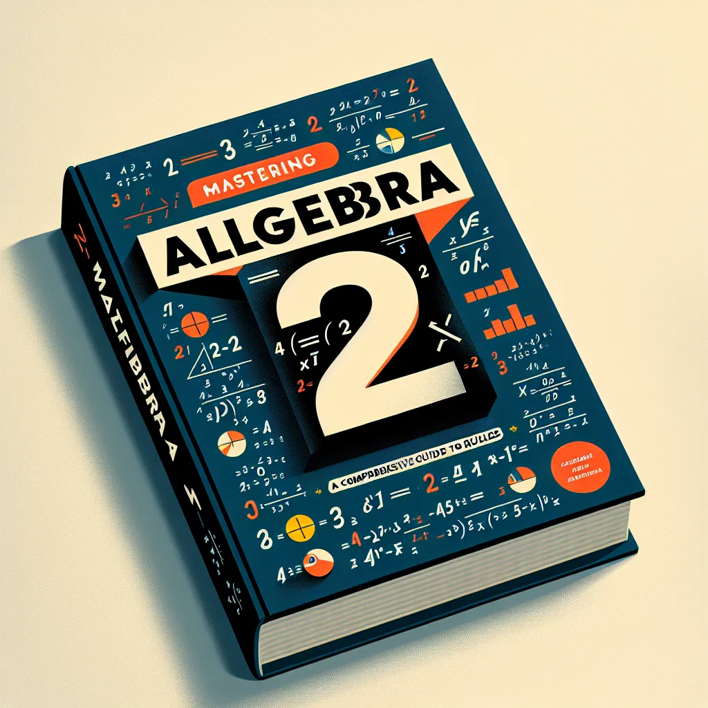 A concise description for the image that will accompany this story could be: "An image of a textbook cover titled 'Mastering Algebra 2: A Comprehensive Guide to Rules and Formulas'. The cover features a bold title and subtitle, with mathematical symbols and equations in the background, representing the content of the book."