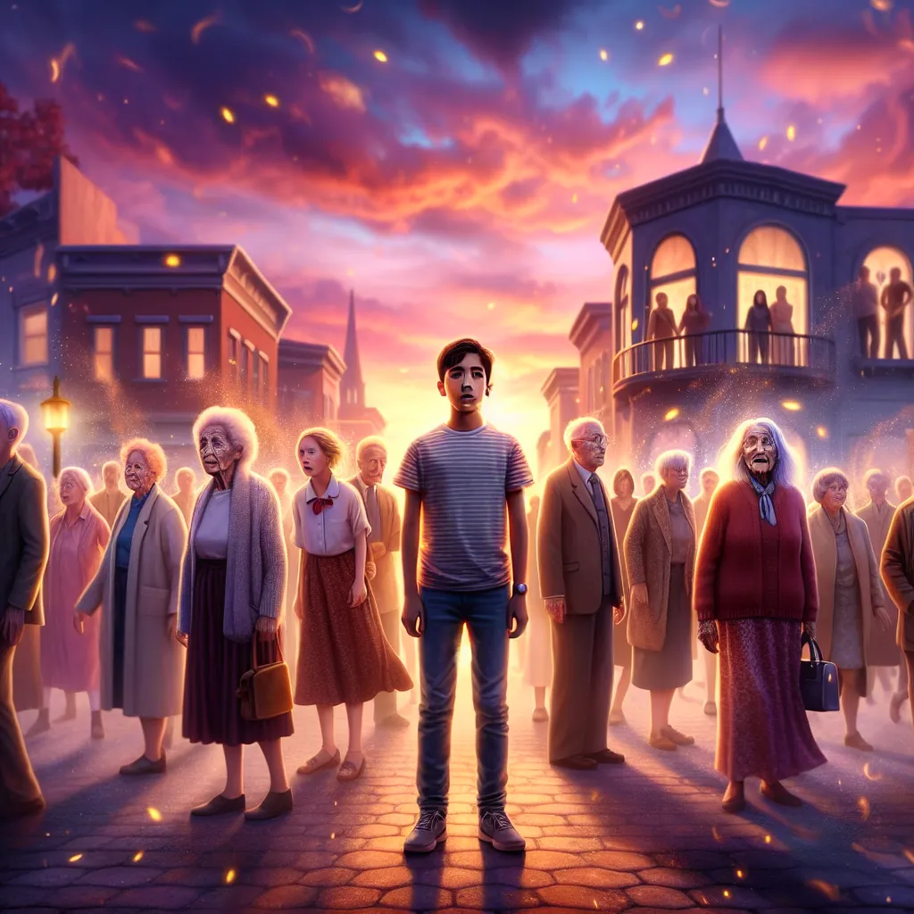 A story about a young boy named Samuel who finds himself the only one unaffected by a mysterious transformation turning people into old women.