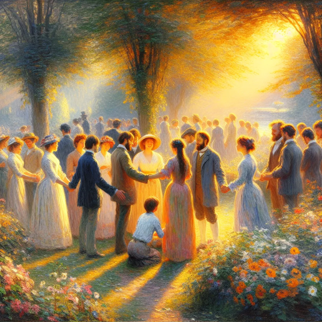 Sensations, Touch, Intimacy, Connection, Sensuality in the style of Monet