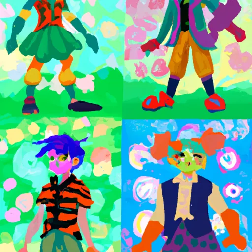 Transformation, Identity, Mojo Jojo, Powerpuff Girls Z, Rowdyruff Boys in the style of Monet