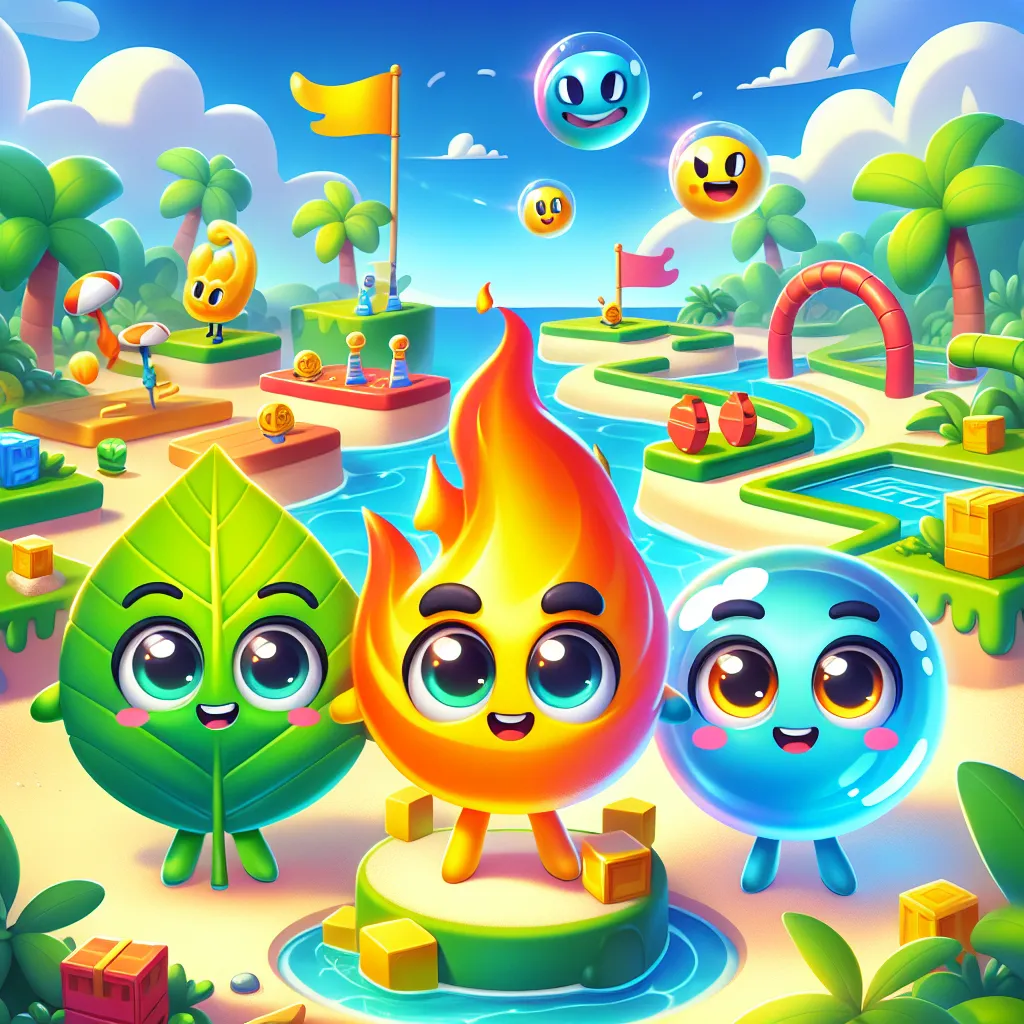 A digital illustration of colorful, anthropomorphized inanimate objects like Leafy, Firey, and Bubble competing in challenges for Dream Island, inspired by the internet-based animated series "Battle for Dream Island" (BFDI). This image captures the show's distinctive characters and interactive format, appealing to fans of the series.