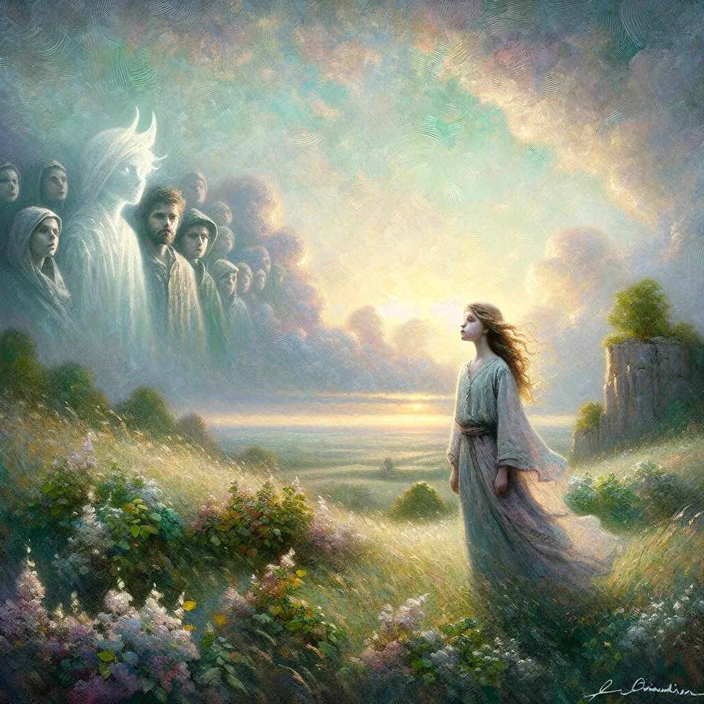 Madoka, Dawn, Kyubey, Wish, Homelessness in the style of Monet