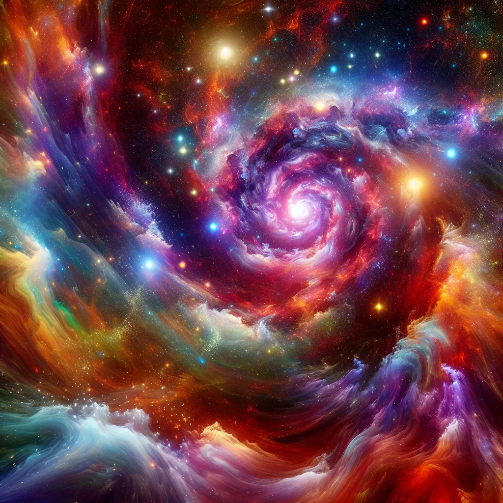 A galaxy with vibrant colors and swirling stars, evoking a sense of wonder and infinite possibilities.