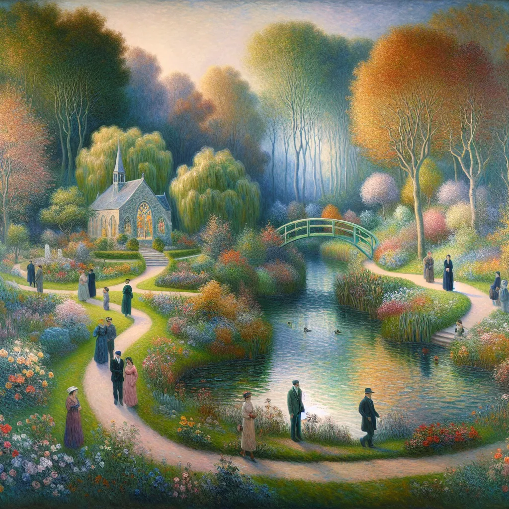 Transformation, Identity, Faith, Gratitude, Acceptance in the style of Monet