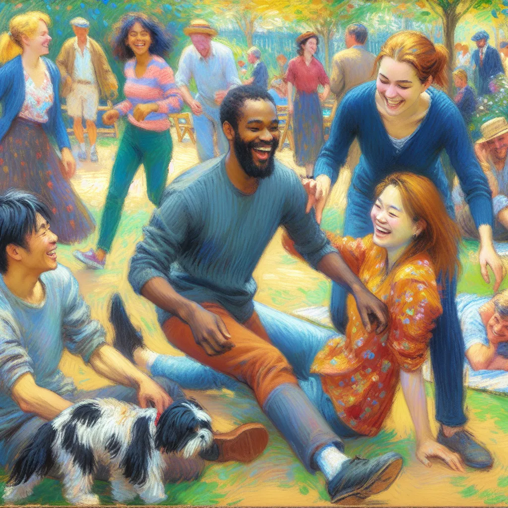 Entertaining, Hypnosis, Friendship, Pranks, Pets in the style of Monet