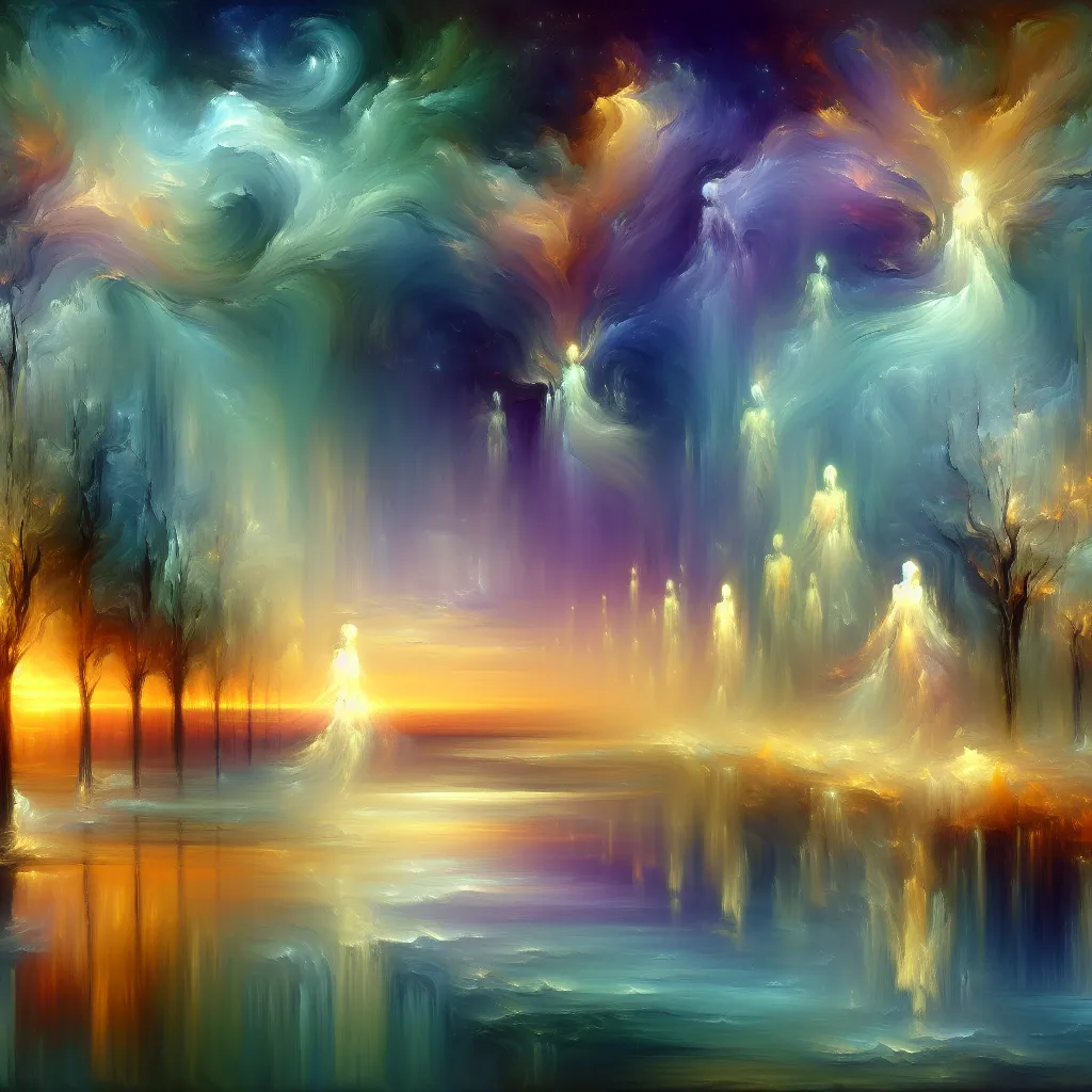 Magic, Mystery, Transformation, Identity, Surreal in the style of Monet