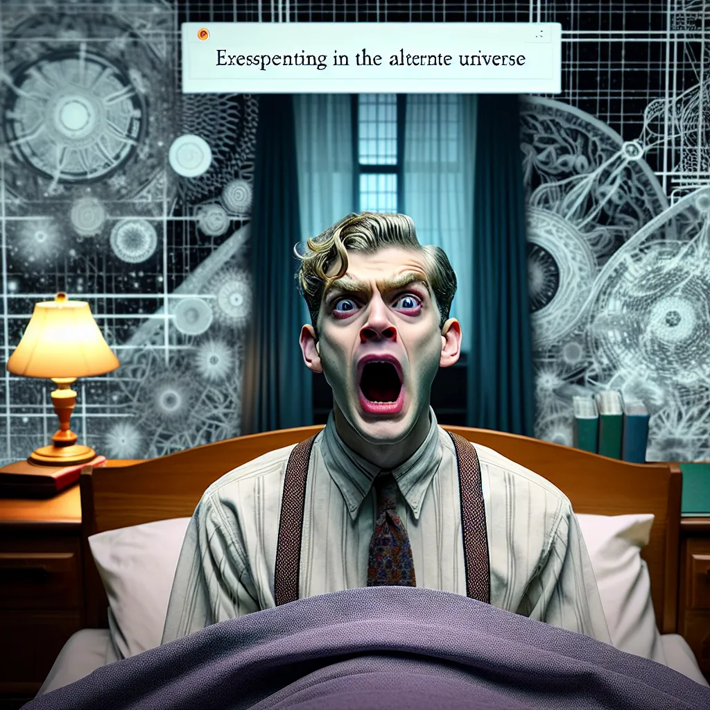 This image features an unsettling portrayal of a character named Touma Kamijou, trapped in the identity of Misaka Mikoto in an alternate universe. The scene captures Touma's horrified expression as he finds himself in Mikoto's body, creating a blend of horror and psychological tension in a dorm room setting at Tokiwadai Academy. The room is bright with morning light, and Touma's discomfort and confusion are palpable as he struggles with the physical identity he has been forced into, accentuating