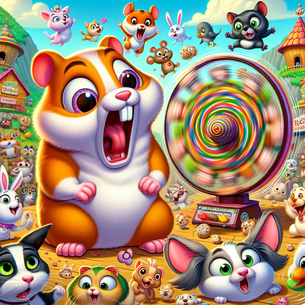 A playful and chaotic scene unfolds at Pawhaven as Trip the mischievous hamster tries to hypnotize his friends in "Hypno-Hamster Havoc!" The pets are pranked into funny situations, leading to confusion and amusement, until they band together to turn the tables on Trip with a hilarious reversal. Laughter and fun ensue, showcasing the bond of friendship in *Littlest Pet Shop: A World of Our Own*.