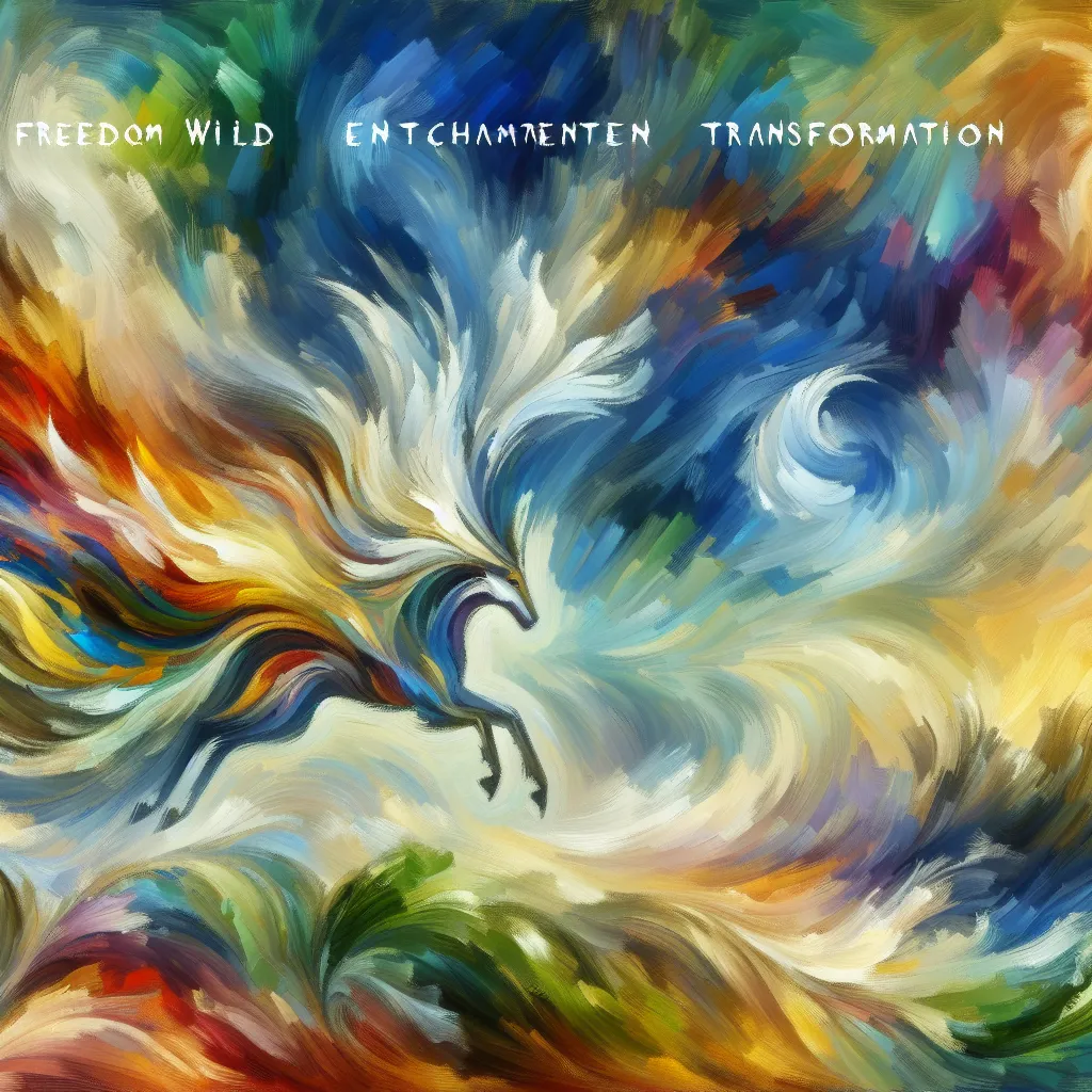 Freedom, Wild, Enchantment, Transformation, Unity in the style of Monet