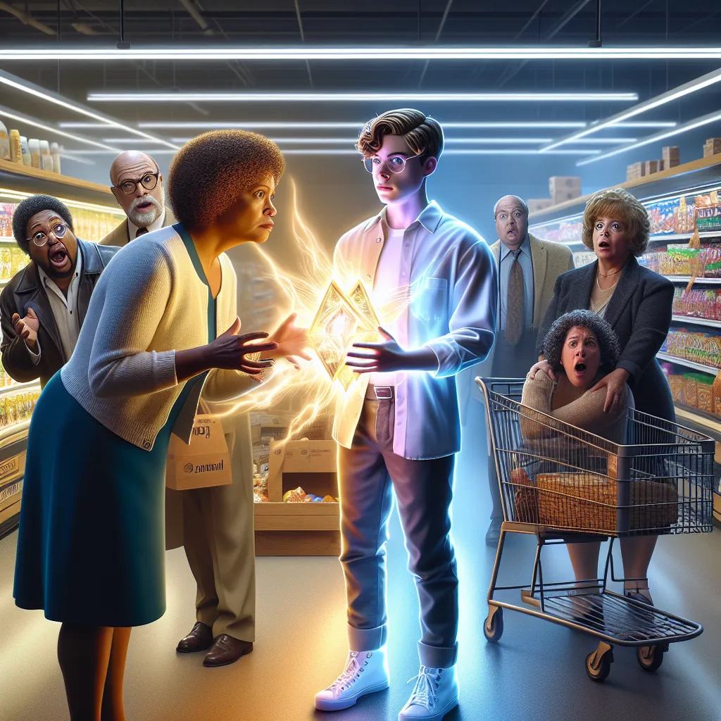 A detailed story set in a grocery store where Penny Evans makes a life-altering decision to randomly choose one of her family members to transform into a second mother figure to "take over" when she needs a break. The story unfolds with tension, disbelief, and emotional turmoil as the chosen family member, Ollie, transitions into a duplicate of Penny. The family grapples with this surreal transformation, questioning fairness and the essence of family bonds.